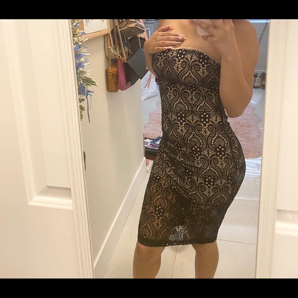 black lace dress